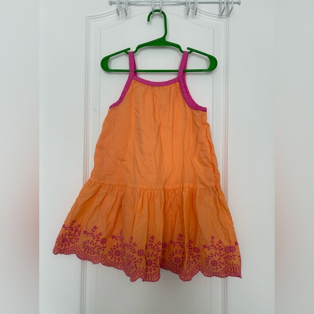 Orange and Pink Kids Dress - Picture 2 of 4